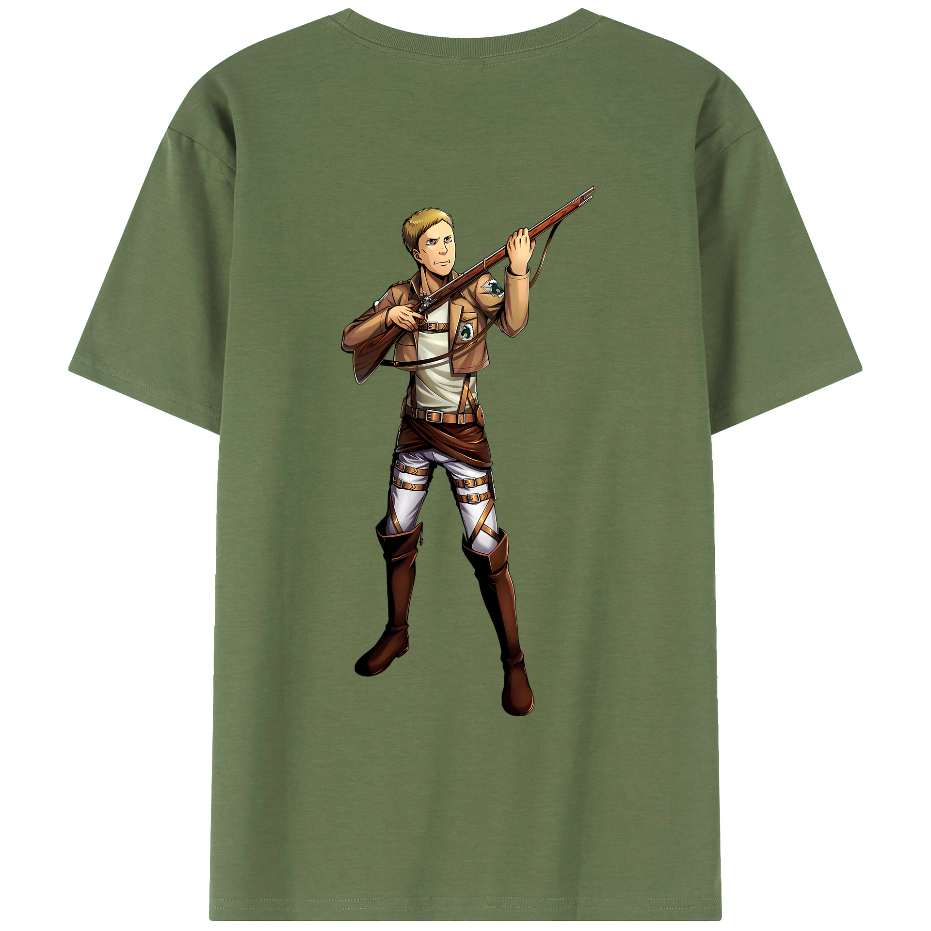 （画像用） 進撃の巨人 Attack on Titan 綿100％ メンズ半袖Tシャツ（バックプリント） 通気性